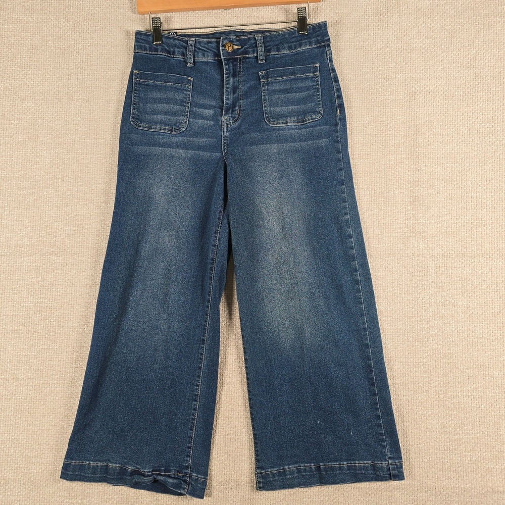 Our Republic For All Womens Wide Leg Jeans Medium Wash Patch Pocket Size 8